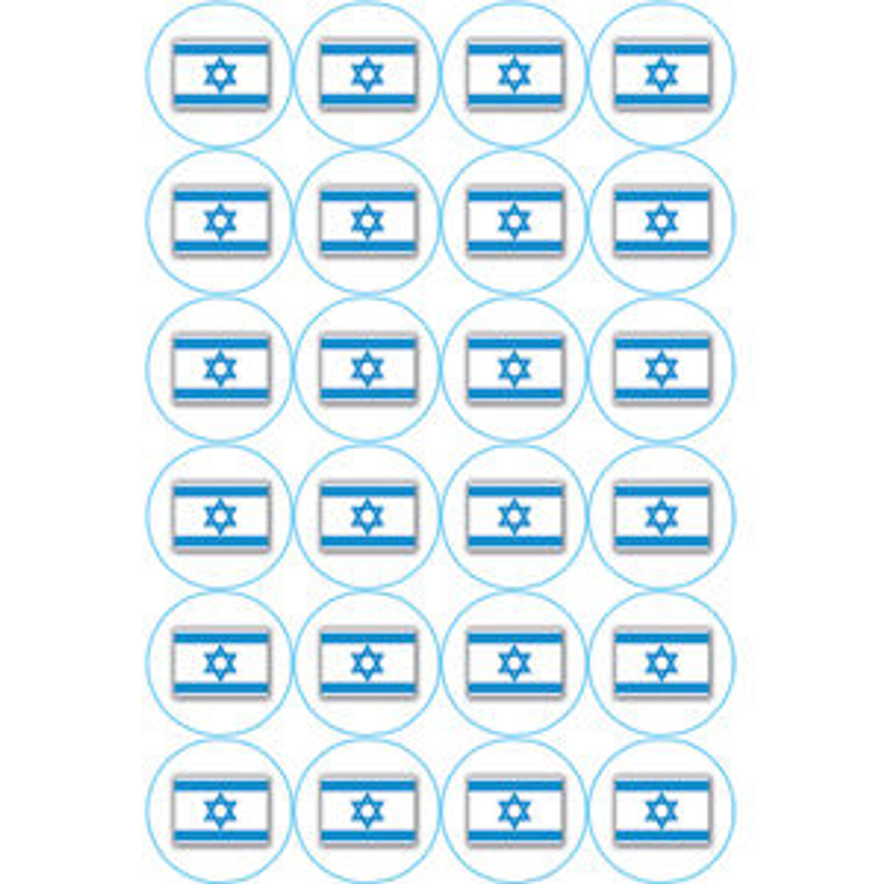 Israeli Flags Round Stickers - Small