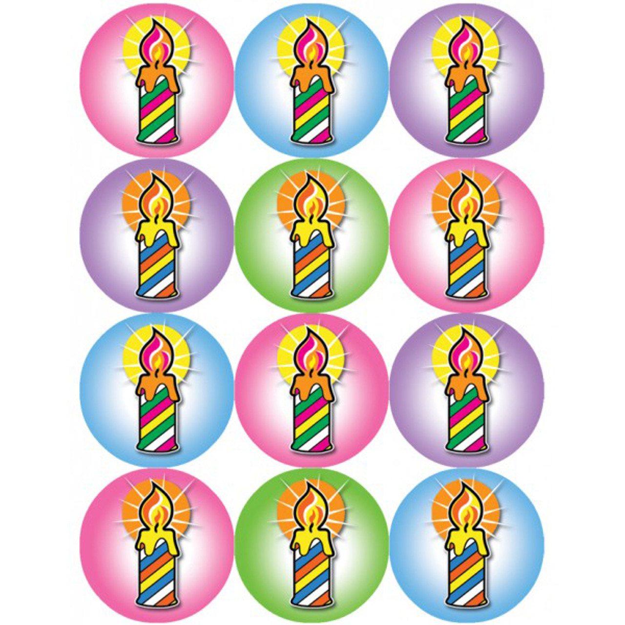Colorful Chanukah Candles Stickers