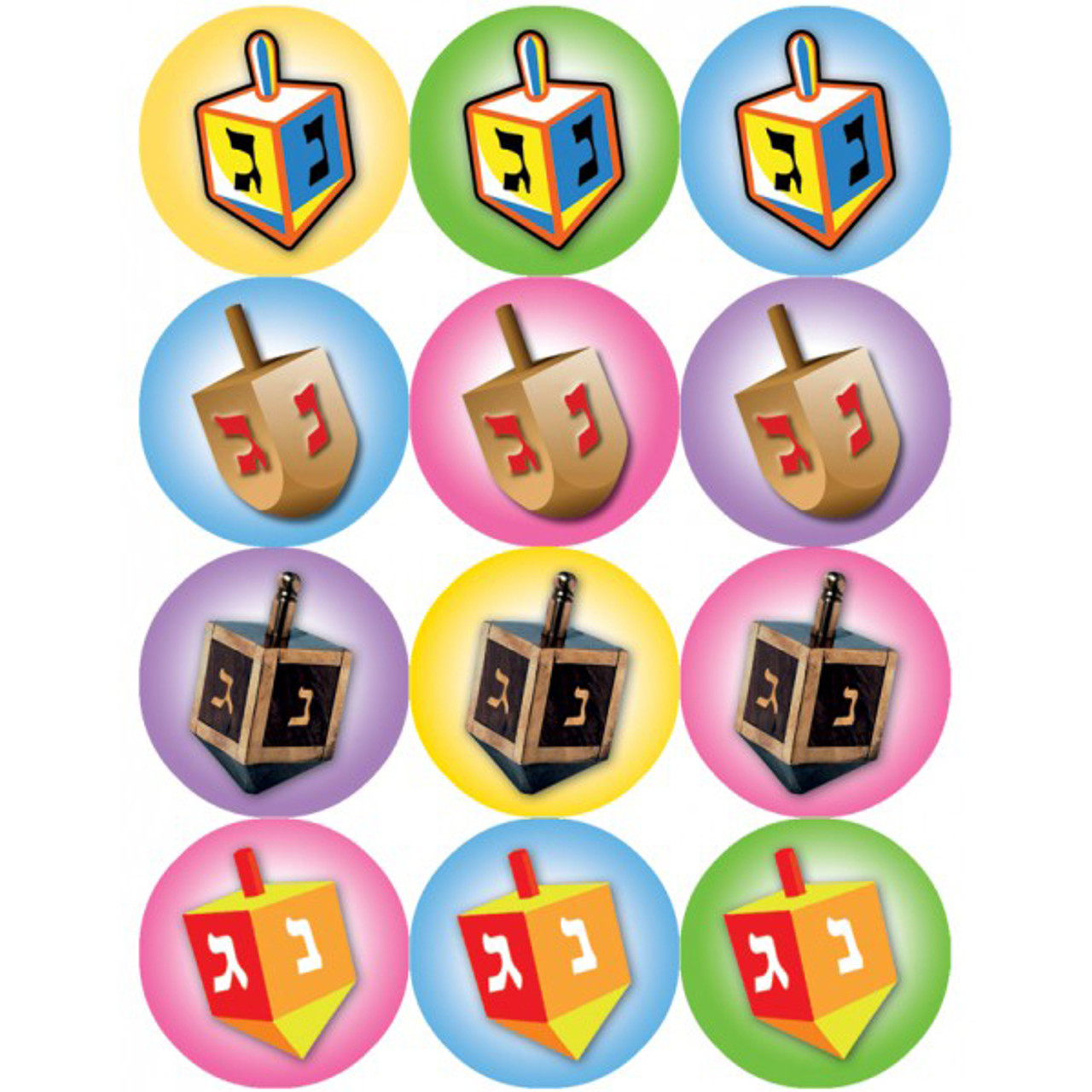 Chanukah Dreidles Stickers