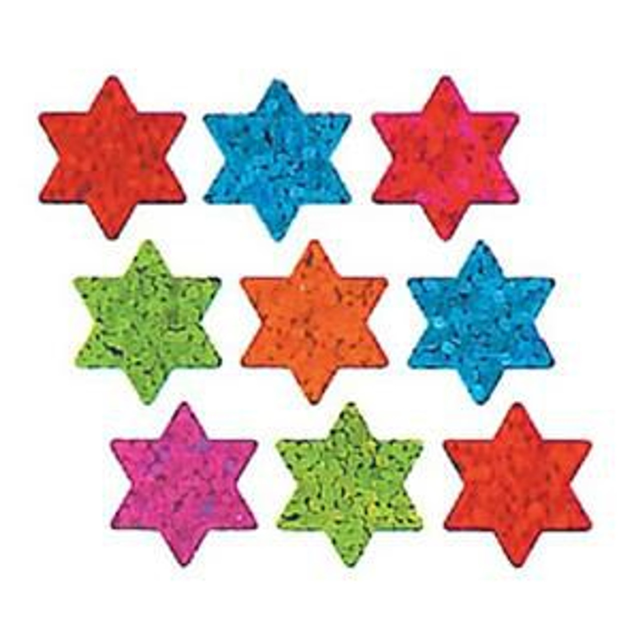 Colorful Star of David Prismatic Stickers (Roll of 100 segments)