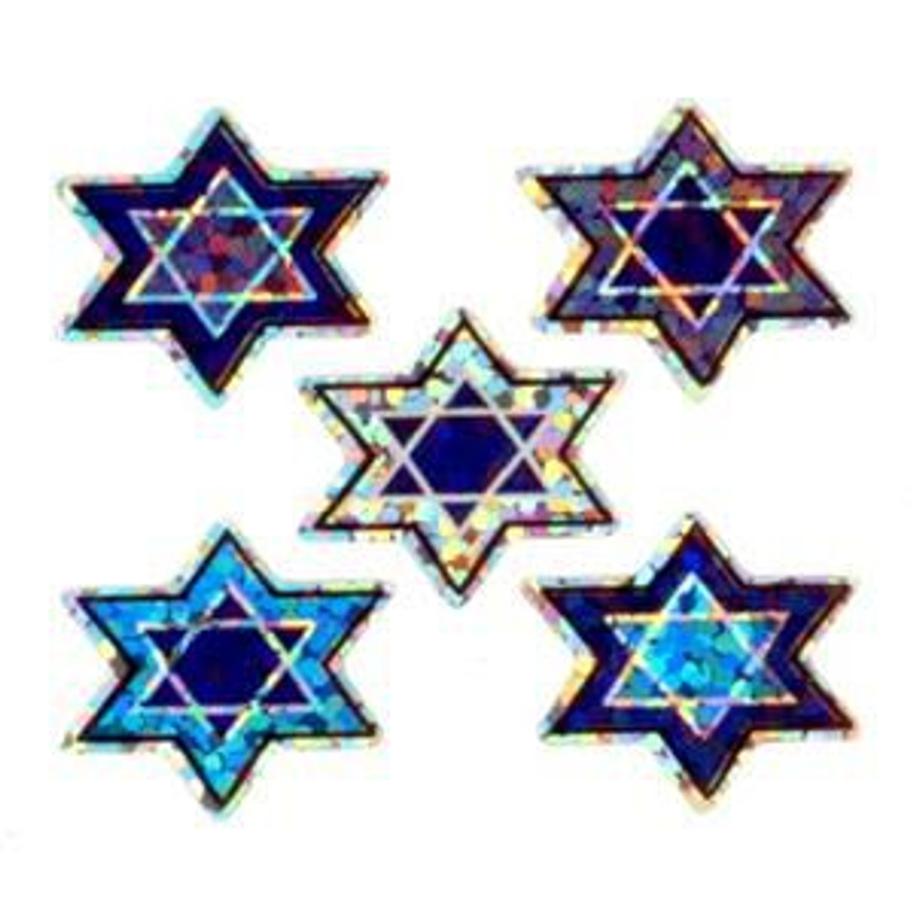 Stars of David Prismatic Sticker Roll (5 Stars per Segment)