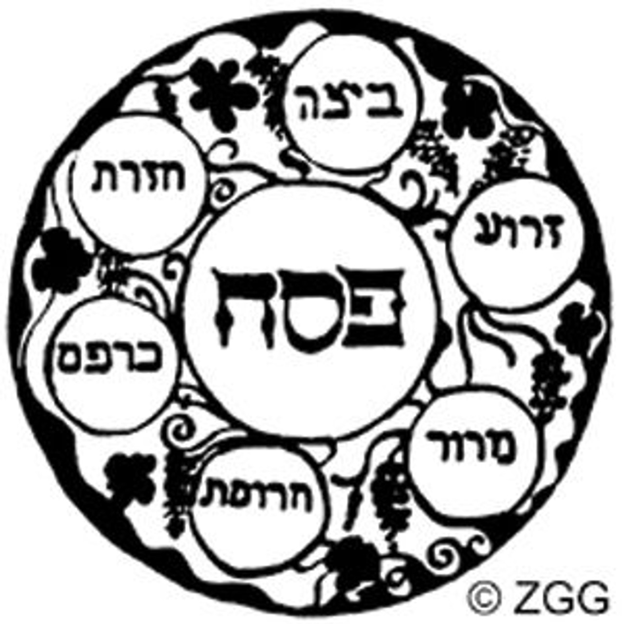 Seder Plate Rubber Stamp