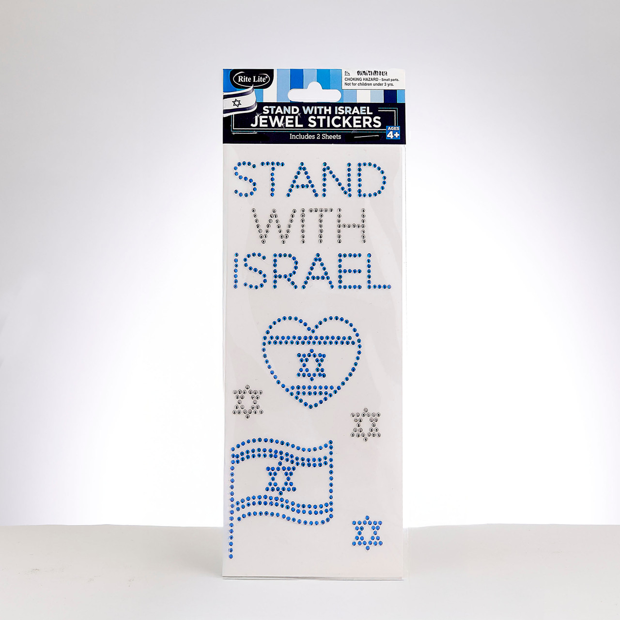"Stand With Israel" Jewel Stickers, 2 Sheets