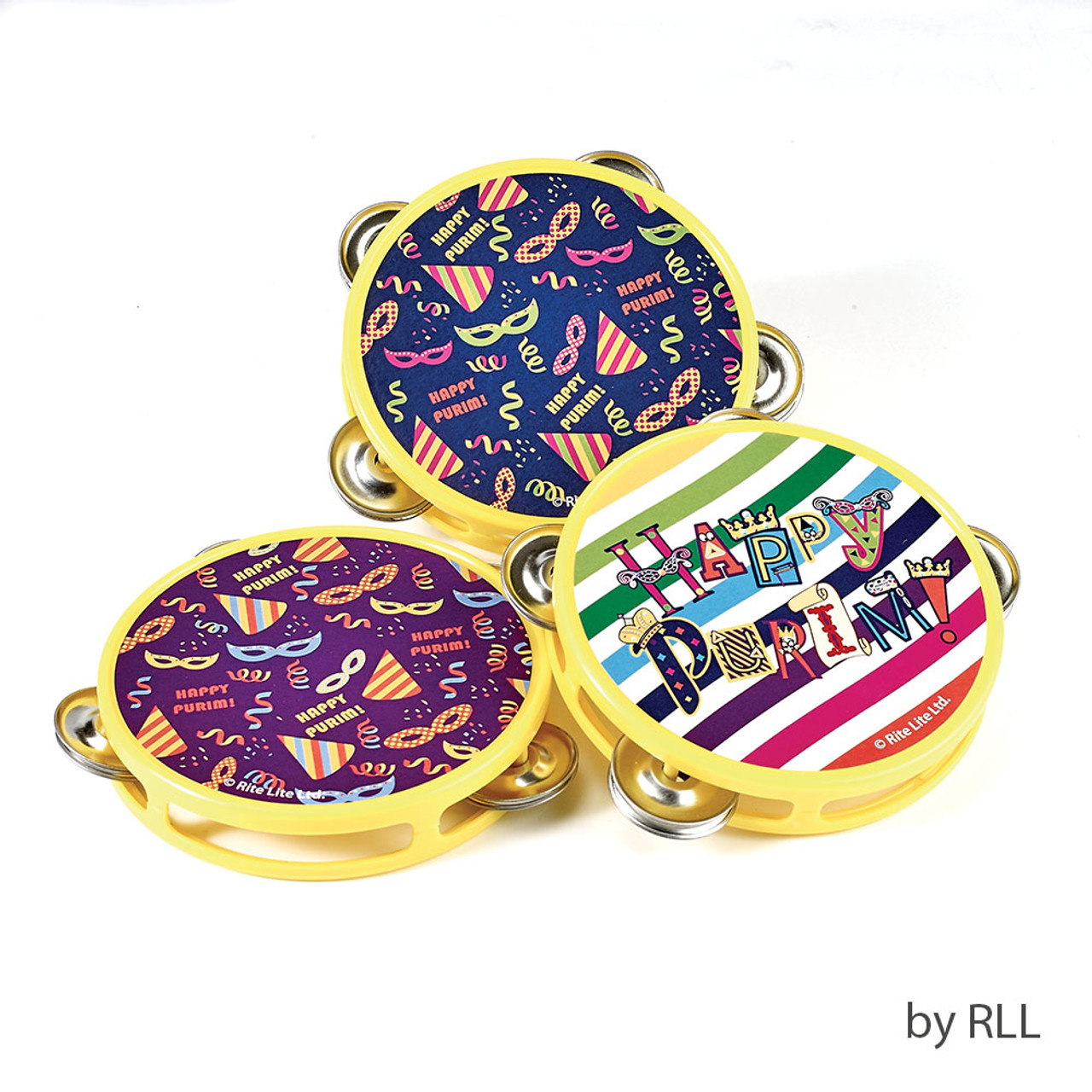 "Happy Purim" Tambourine Noisemaker (SINGLE)