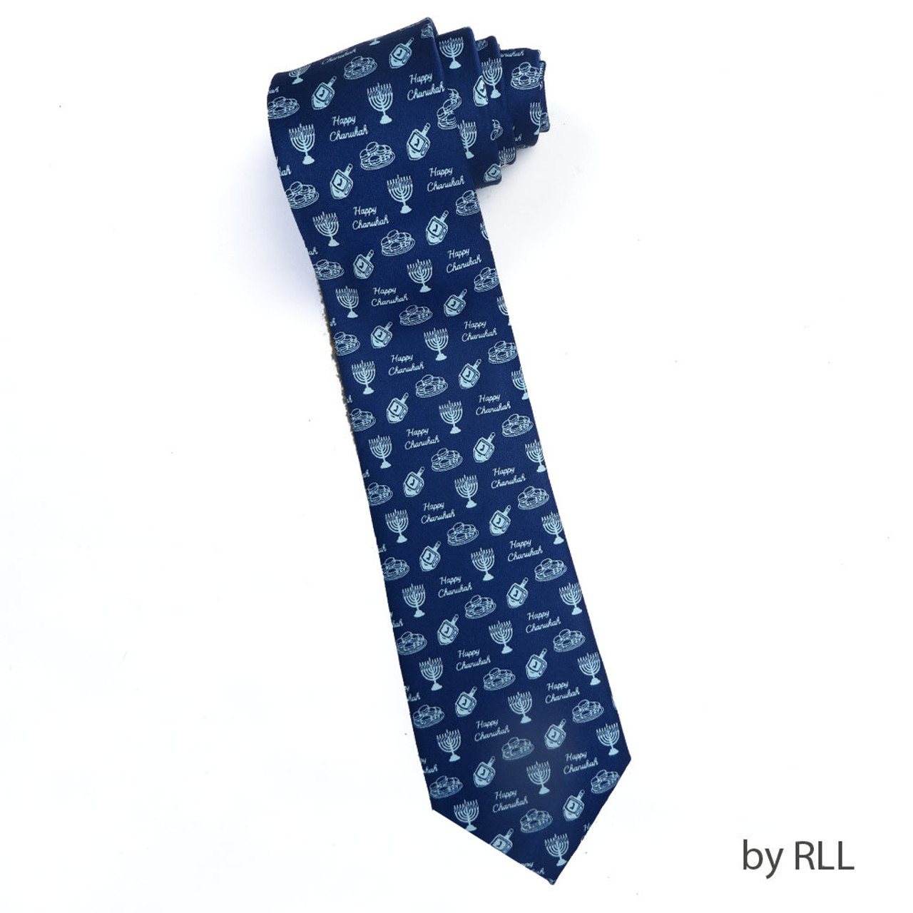 "Dreidels & Menorahs" Faux Silk Chanukah Tie