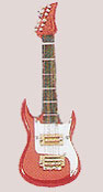 4" Electric Guitar Ornament, Red