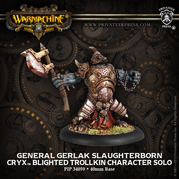 Warmachine: Cryx - General Gerlak Slaughterborn, Blighted Trollkin Cha