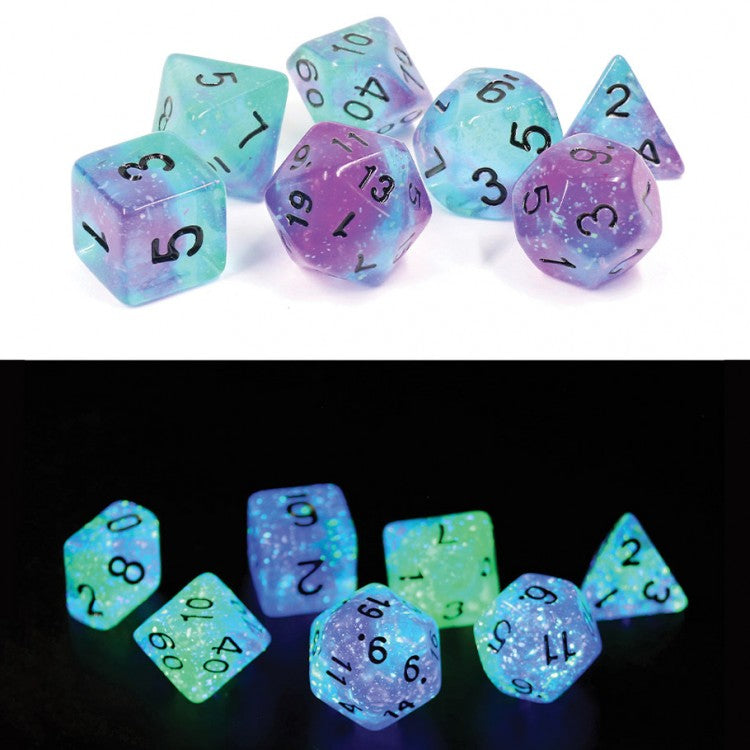 Sirius Dice: Glowworm - Peacock (7-Poly Set)