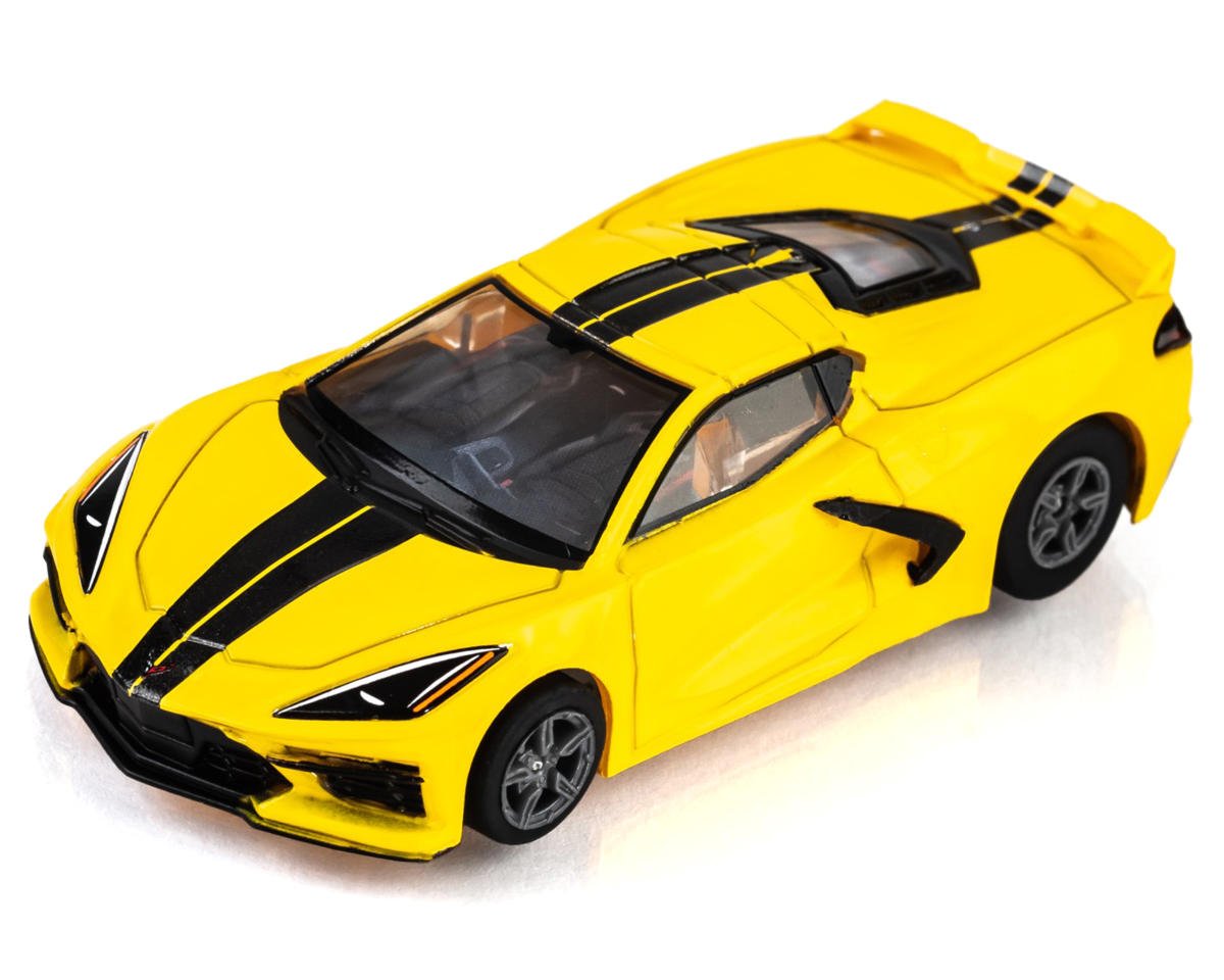 AFX Corvette C8 HO Slot Car (Accelerate Yellow) (LWB) (Mega G+)