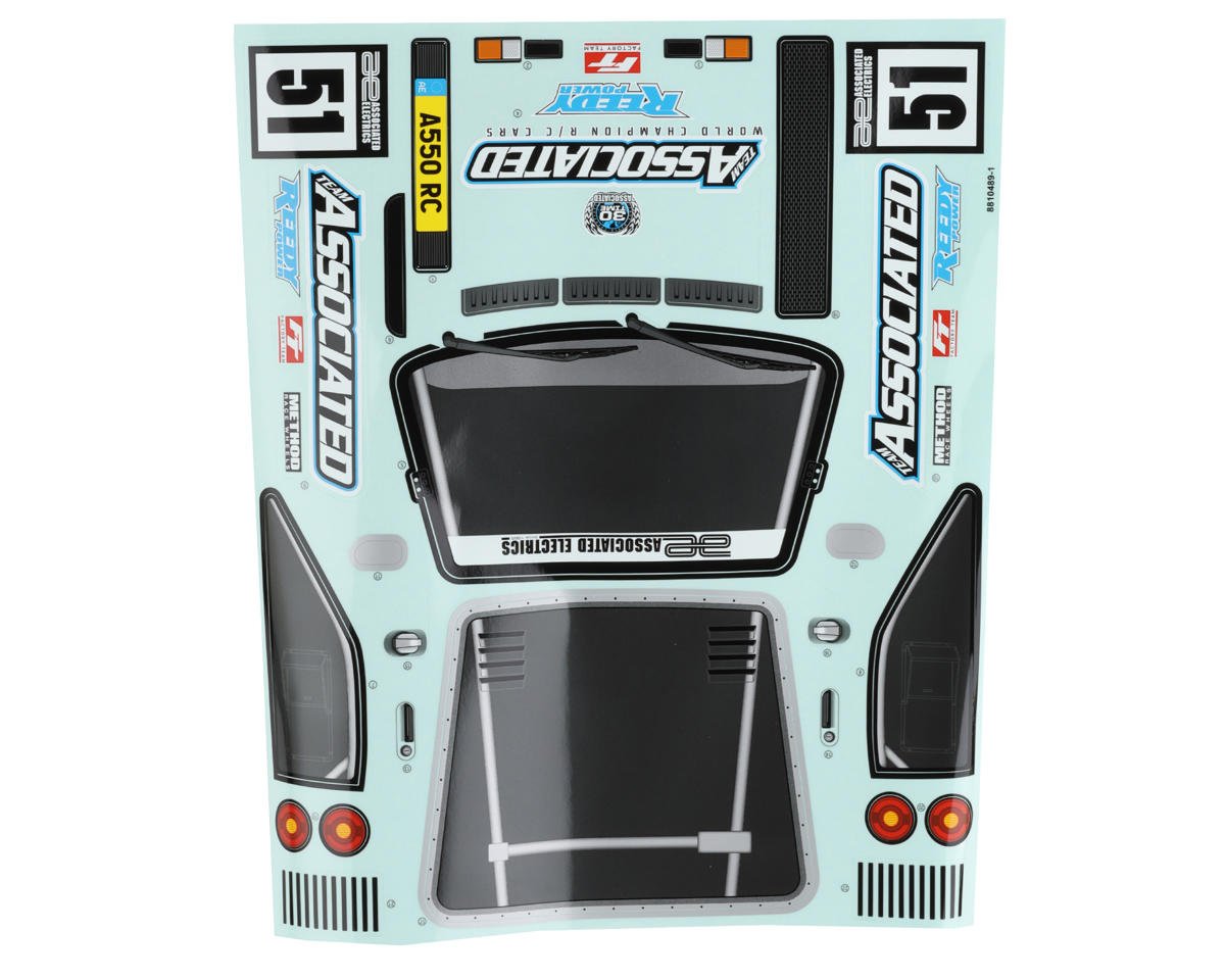 Team Associated Apex2 Sport A550 Decal Sheet