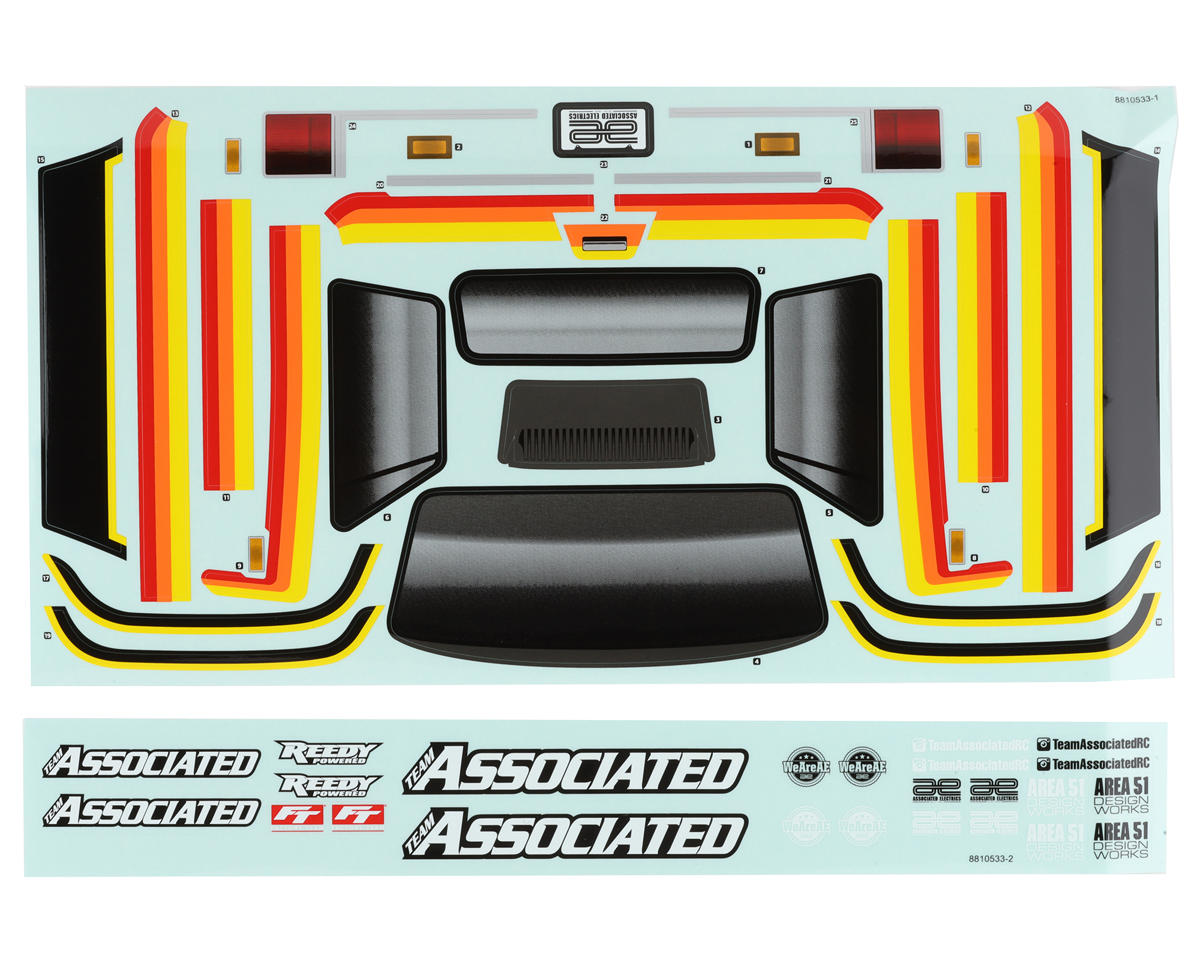 Team Associated MT12 Decal Sheet