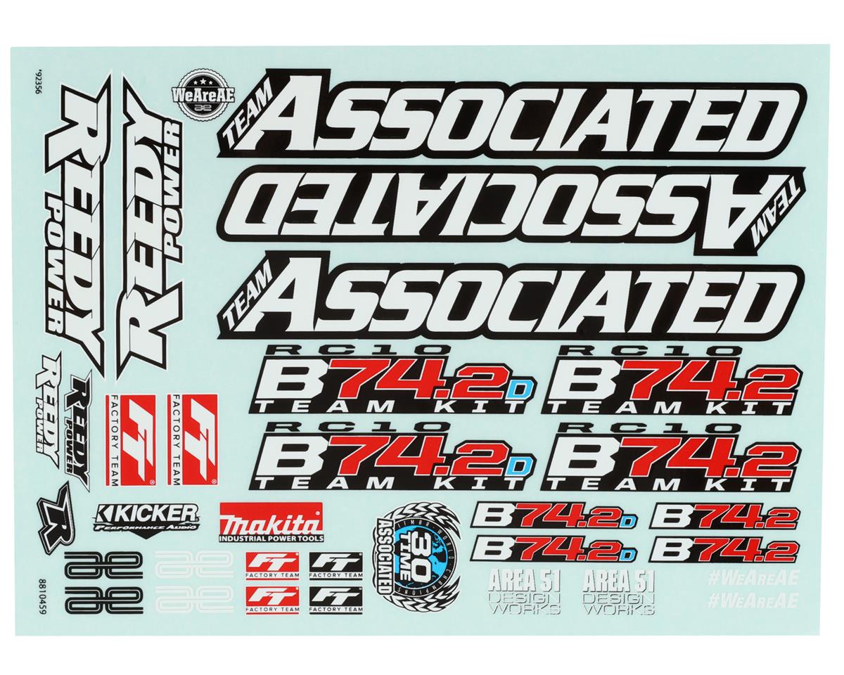 Team Associated RC10B74.2 Decal Sheet