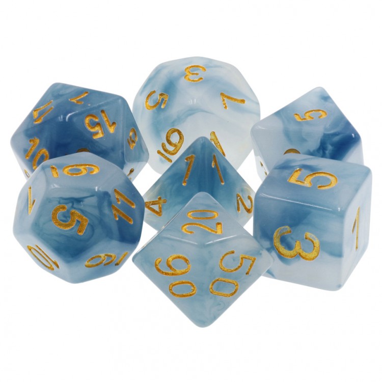 TMG Dice: Stormcaller Jade Blue/gold (7)