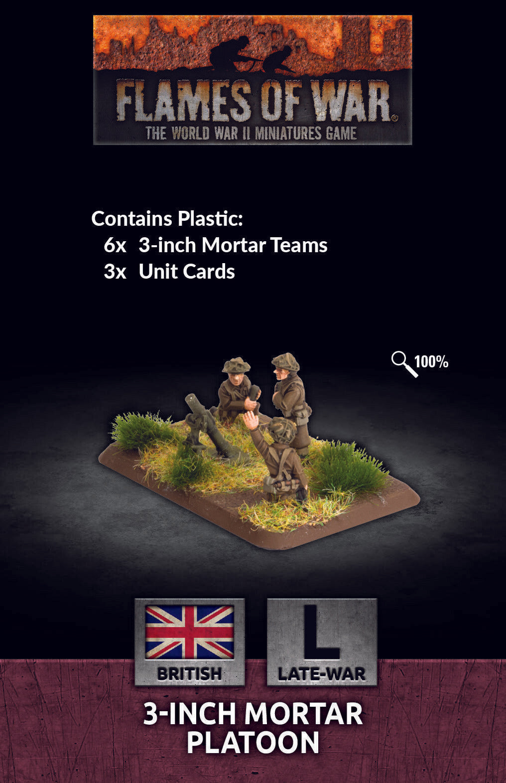 Flames of War: WWII: British (BR734) - 3-inch Mortar Platoon (Plastic)
