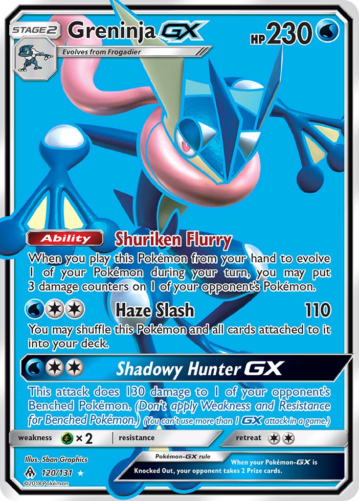 Greninja GX (Full Art) - 120/131 (FLI) Ultra Rare - Near Mint Holofoil