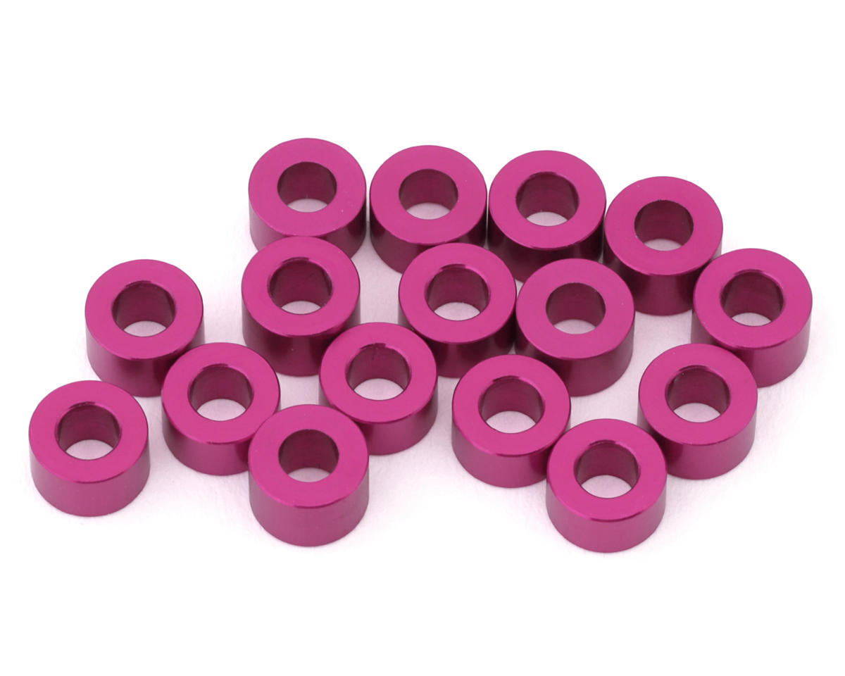 Team Brood 3x6mm 6061 Aluminum Ball Stud Washers Extra Large Kit (pink) (16)