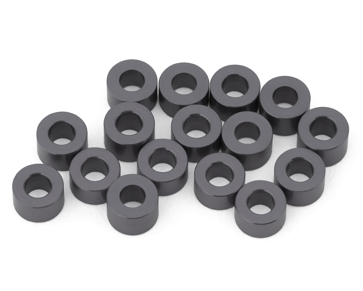 Team Brood 3x6mm 6061 Aluminum Ball Stud Washers Extra Large Kit (Gun Metal) (16)
