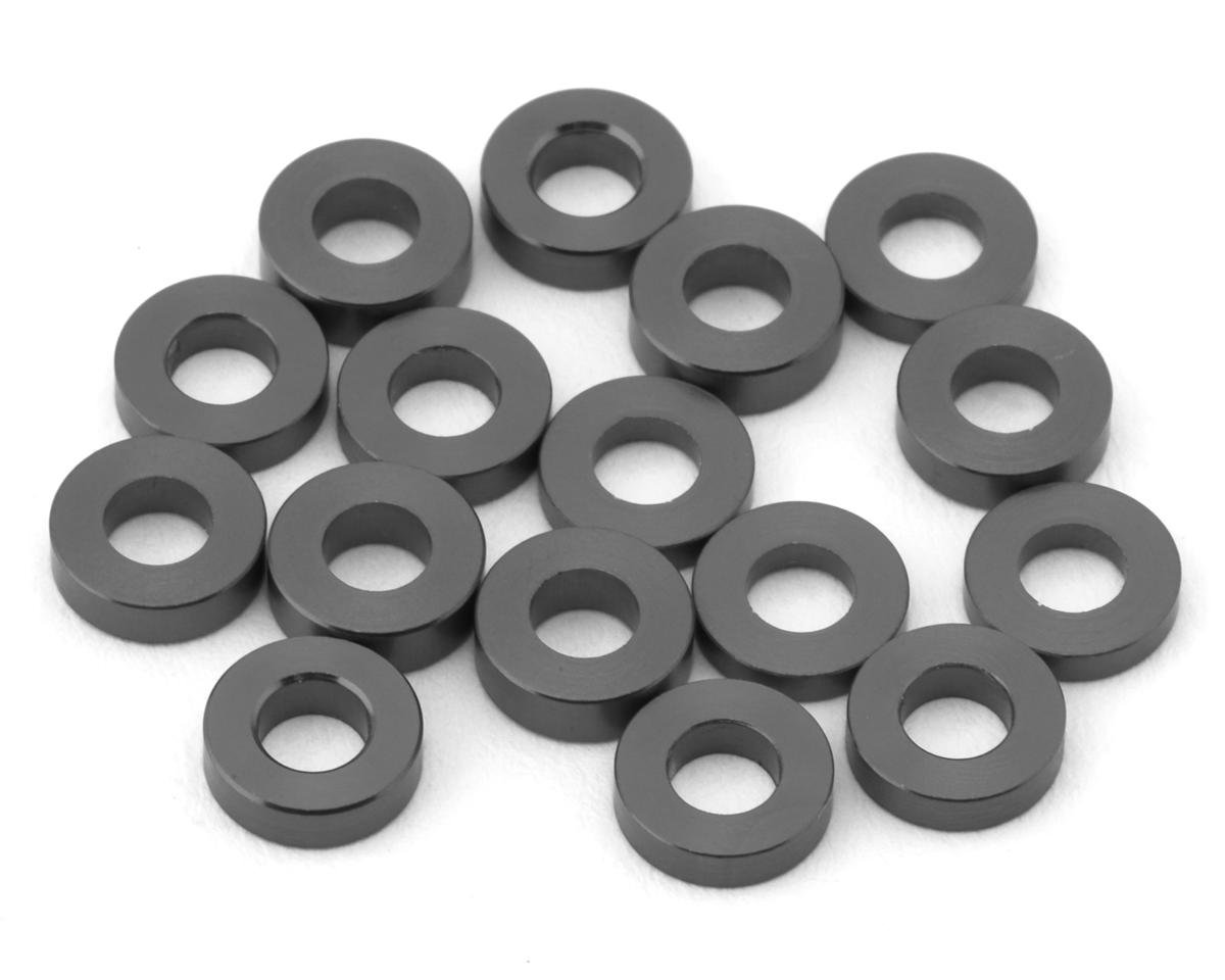 Team Brood 3x6mm 6061 Aluminum Ball Stud Washers Medium Kit (Gun Metal) (16)
