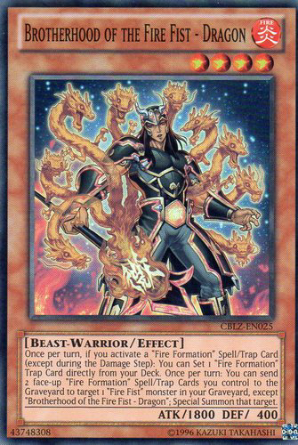 Brotherhood of the Fire Fist - Dragon (CBLZ-EN025) Super Rare - Near M