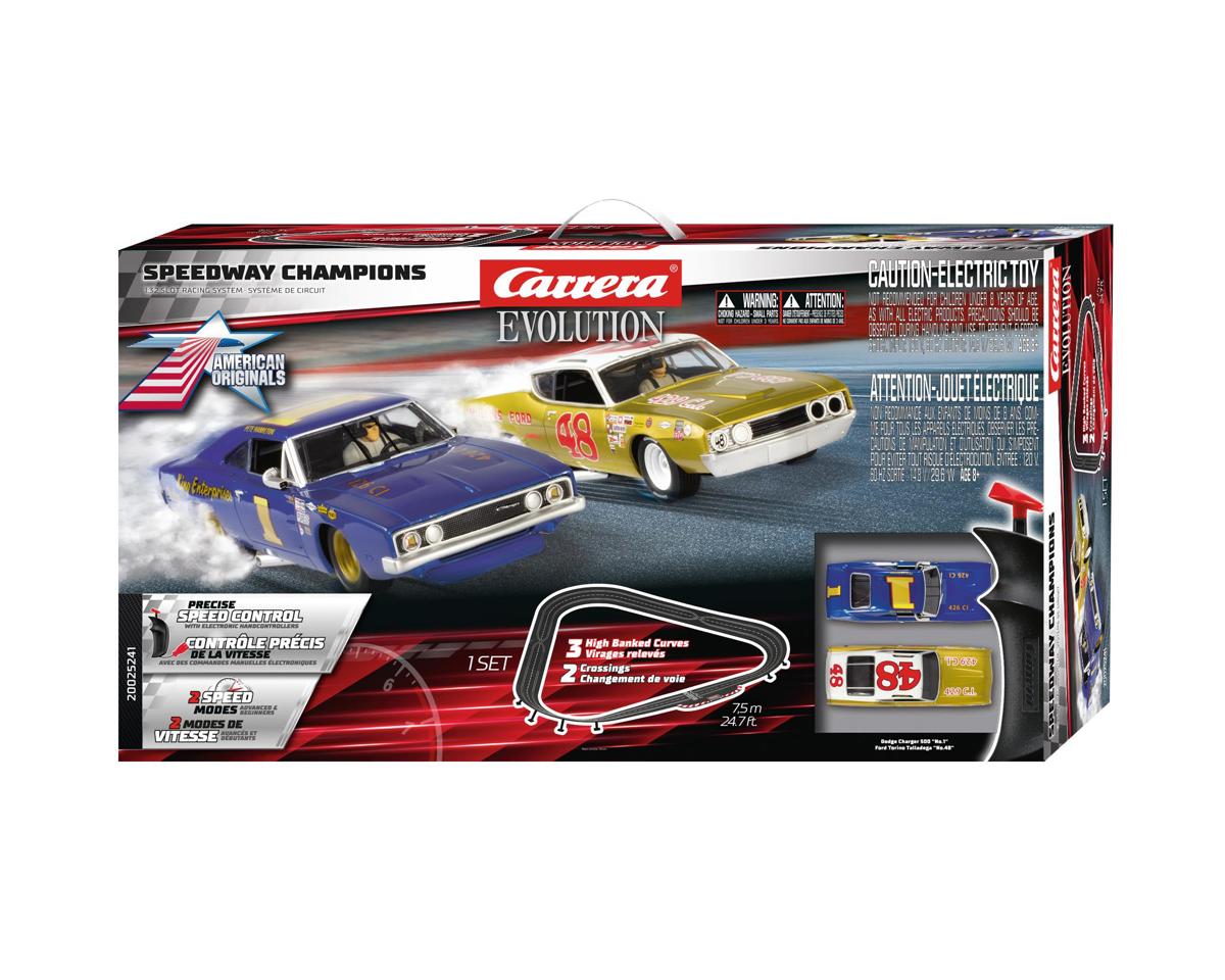 Carrera Speedway Champions Slot Car Track Racing Set w/Ford Torino Talladega & Dodge Charger 500