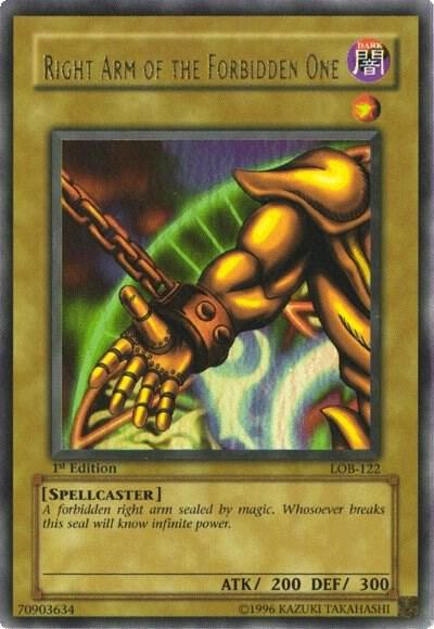Right Arm of the Forbidden One (LOB-122) Ultra Rare - Near Mint Unlimi
