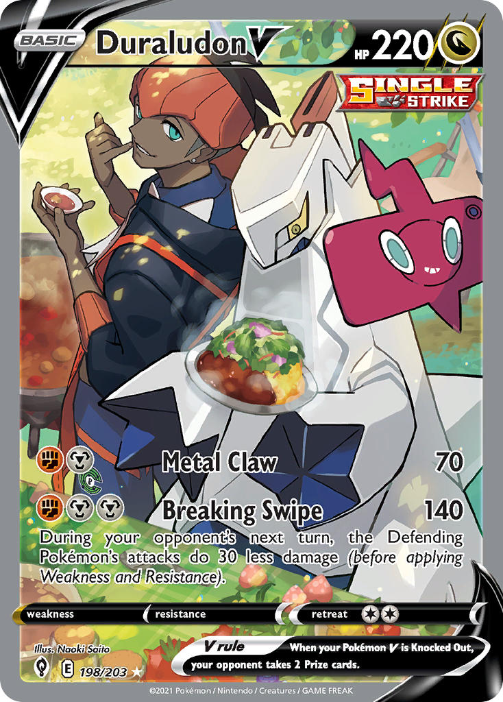 Duraludon V (Alternate Full Art) - 198/203 (SWSH07) Ultra Rare - Near