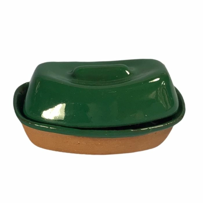 Green-glazed Casserole Dish