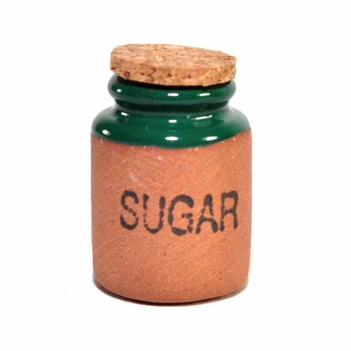 Large Sugar Storage Jar with Green Glaze