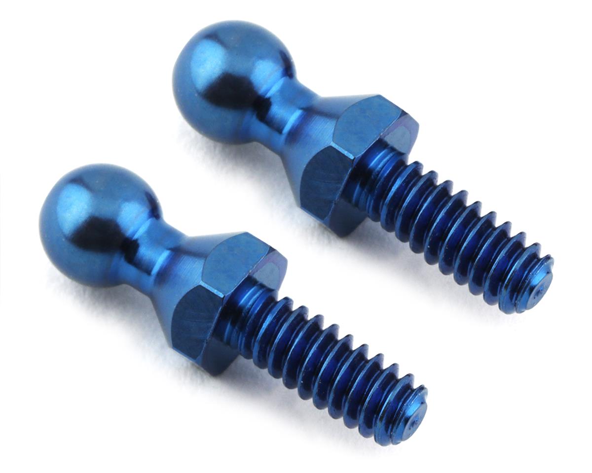 Custom Works Titanium Hex Ball Stud (Blue) (2) (Long)