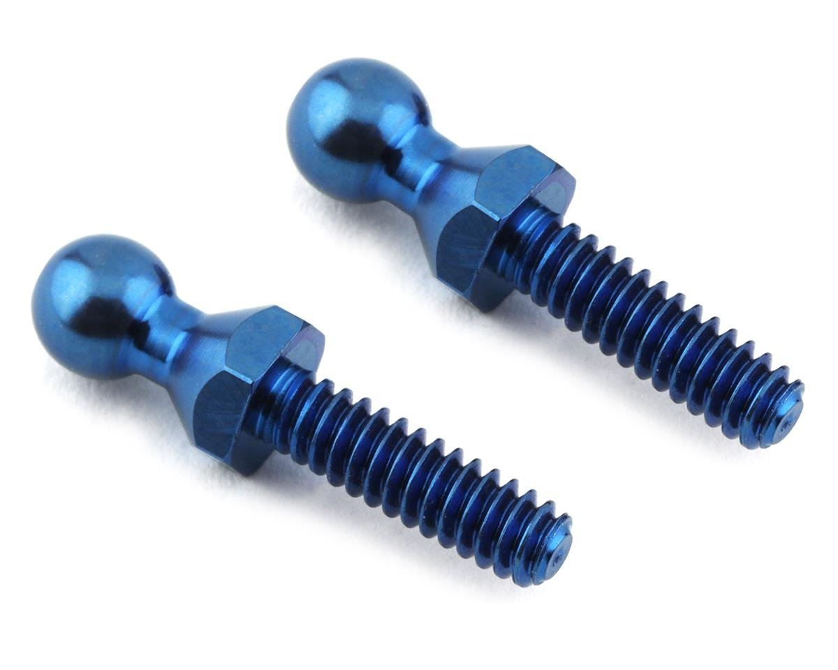 Custom Works Titanium Hex Ball Stud (Blue) (2) (Tall)