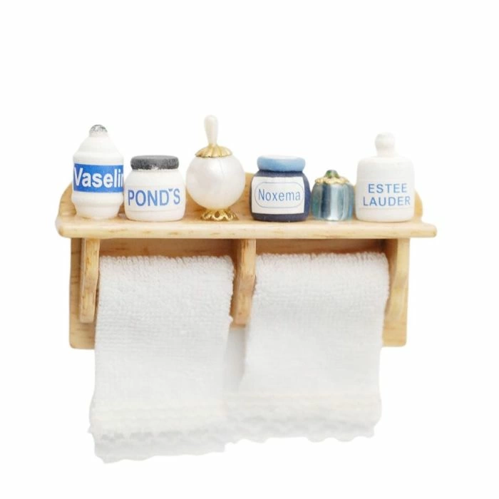 Long Bath Shelf and Towels