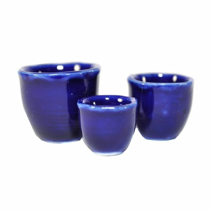 Navy Plant Pots, Pack of 3
