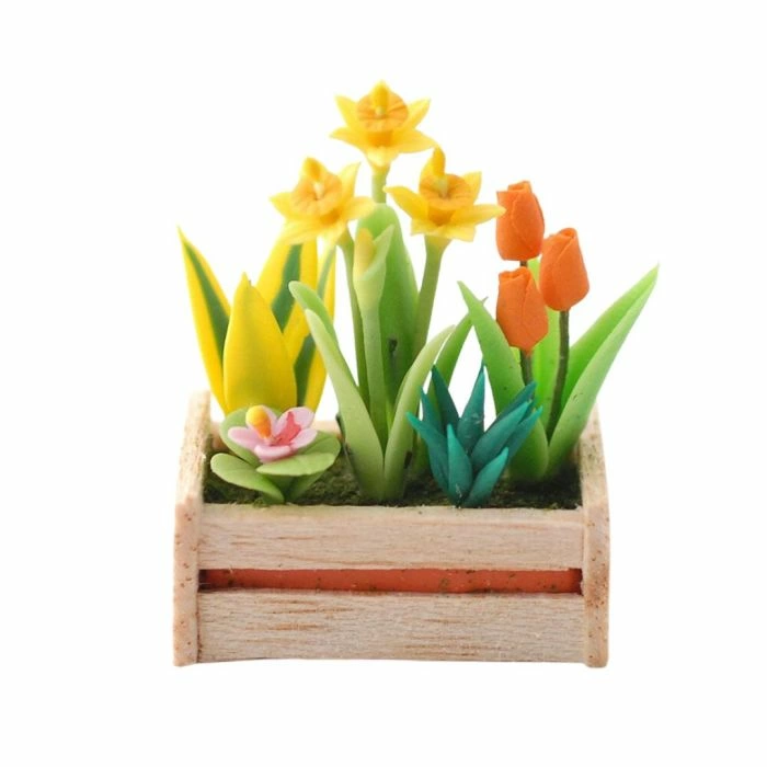 Mixed Flowers In Planter