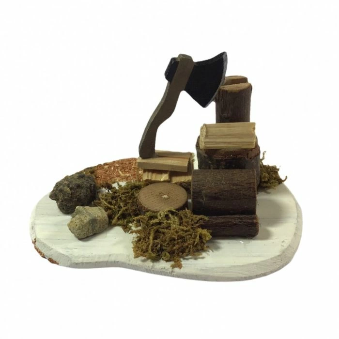 Pile of Logs with Axe