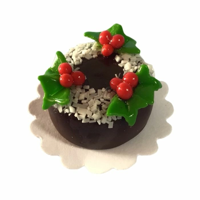 Christmas Cake with Holly
