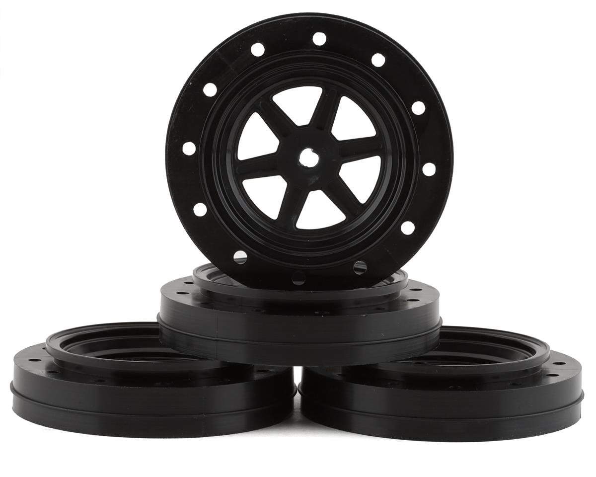 DE Racing Gambler Low Profile Drag Racing Front Wheels (Black) (4) w/12mm Hex