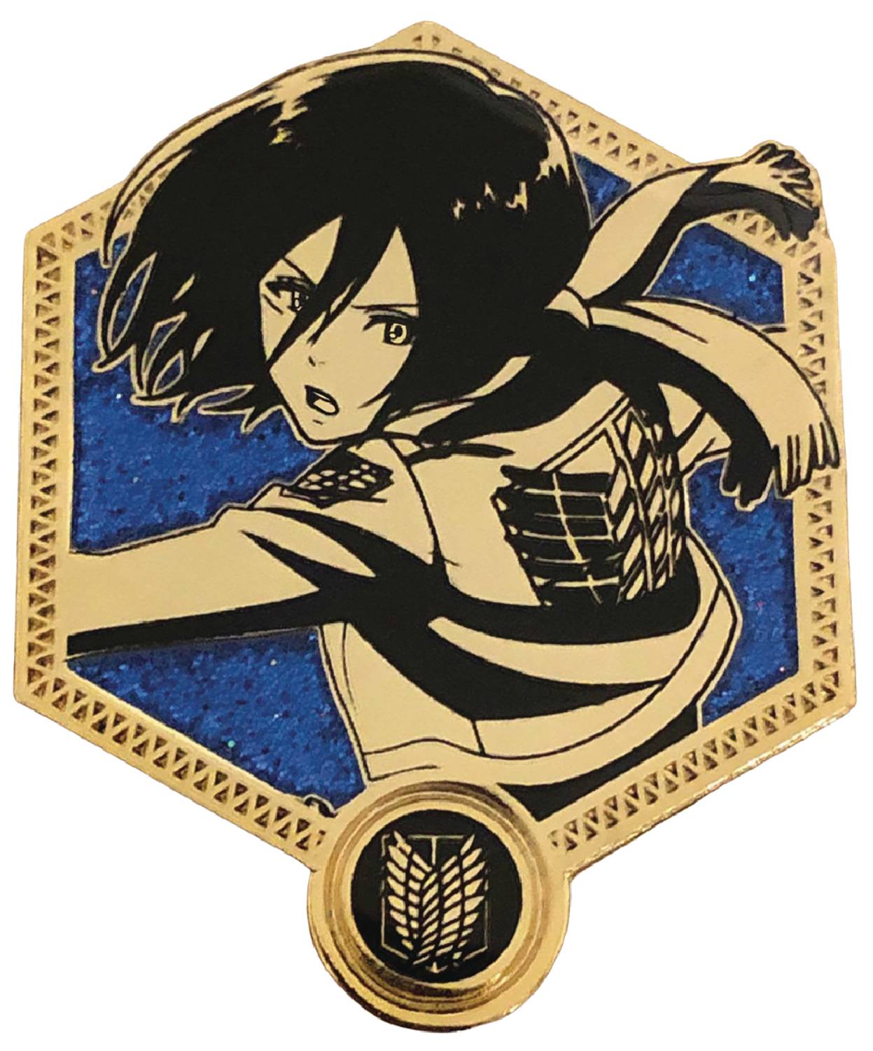 ATTACK ON TITAN MIKASA ACKERMAN GOLDEN SERIES ENAMEL PIN