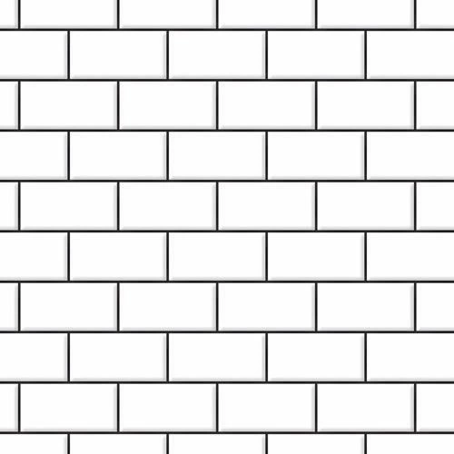 Embossed White Metro Tiling Dark Grout