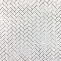 Embossed White Herringbone Metro Tiles Dark Grout