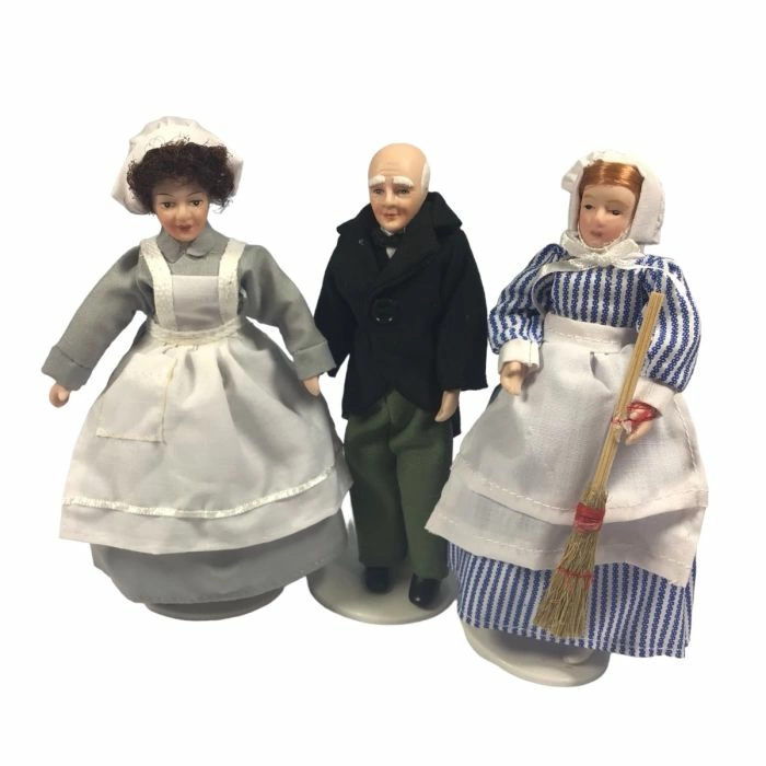 Butler, Cook and Housemaid Doll Set