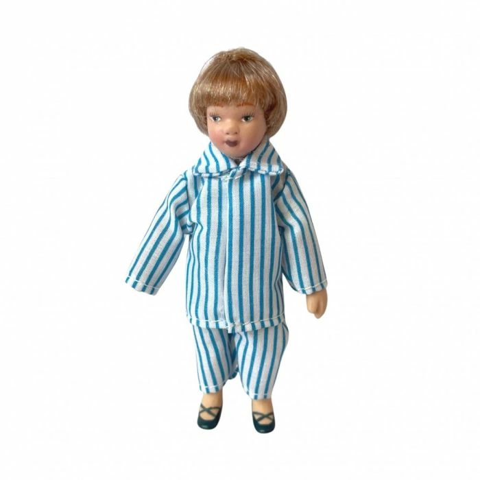 Boy In Blue and White Pyjamas