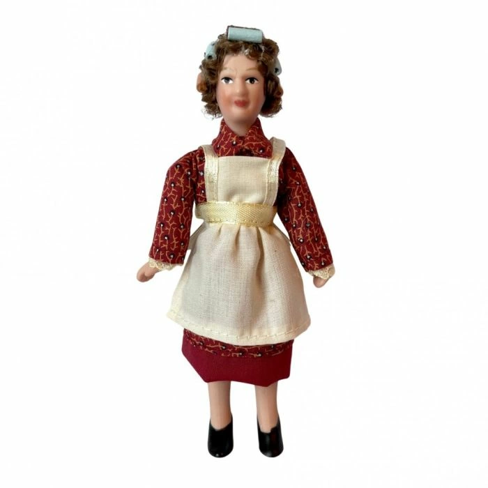 Woman In Apron and Curlers