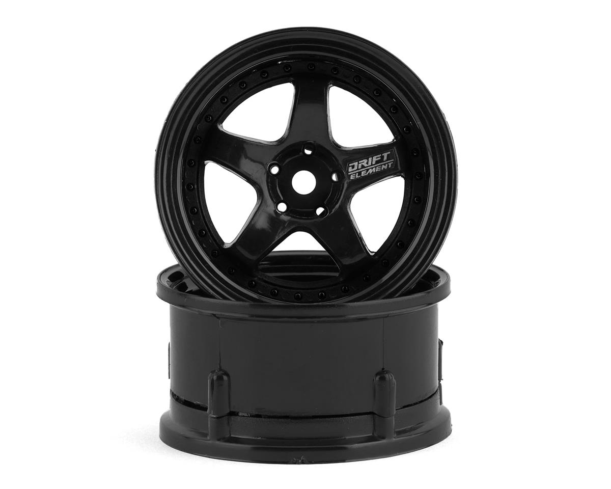 DS Racing Drift Element 5 Spoke Drift Wheels (Triple Black) (2) (Adjustable Offset) w/12mm Hex
