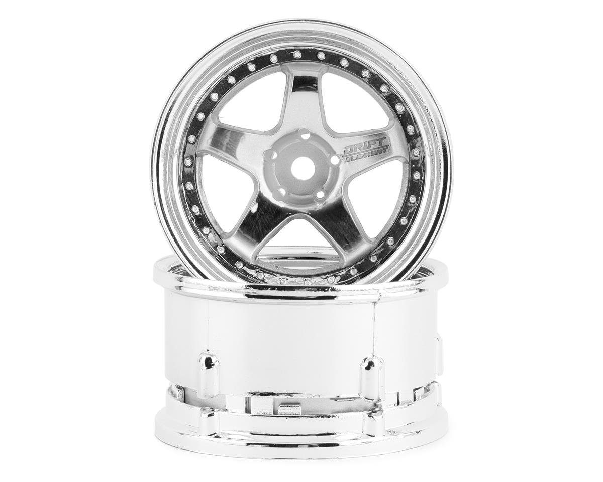 DS Racing Drift Element 5 Spoke Drift Wheels (Triple Chrome) (2) (Adjustable Offset) w/12mm Hex