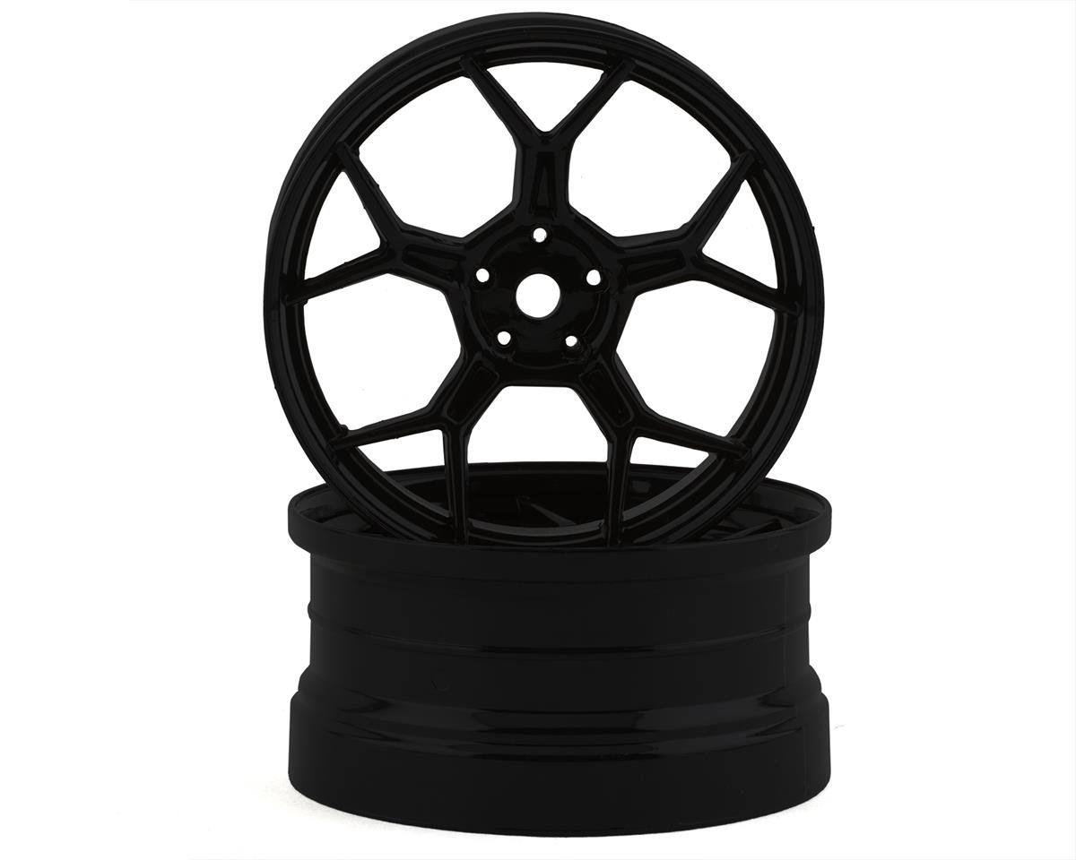 DS Racing Feathery Split Spoke Drift Wheels (Matte Black) (2) (6mm Offset) w/12mm Hex
