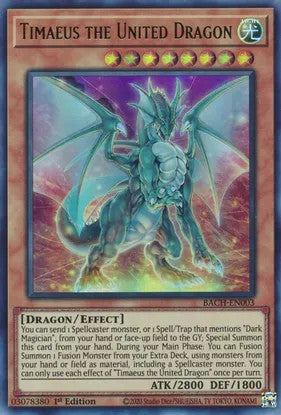 Timaeus the United Dragon (BACH-EN003) Ultra Rare - Near Mint 1st Edit