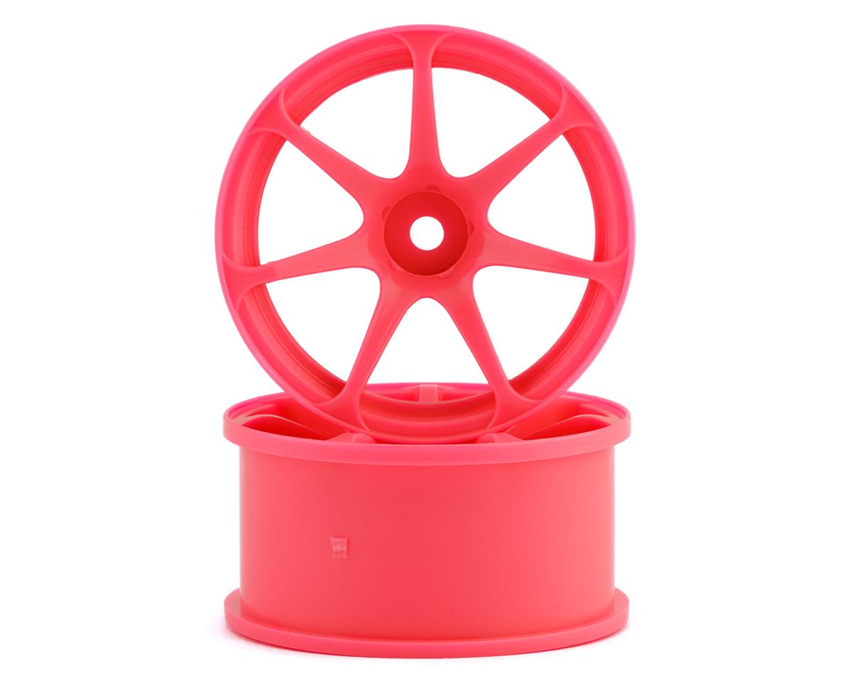 Mikuni AVS Model T7 7-Spoke Drift Wheels (Pink) (2) (7mm Offset) w/12mm Hex
