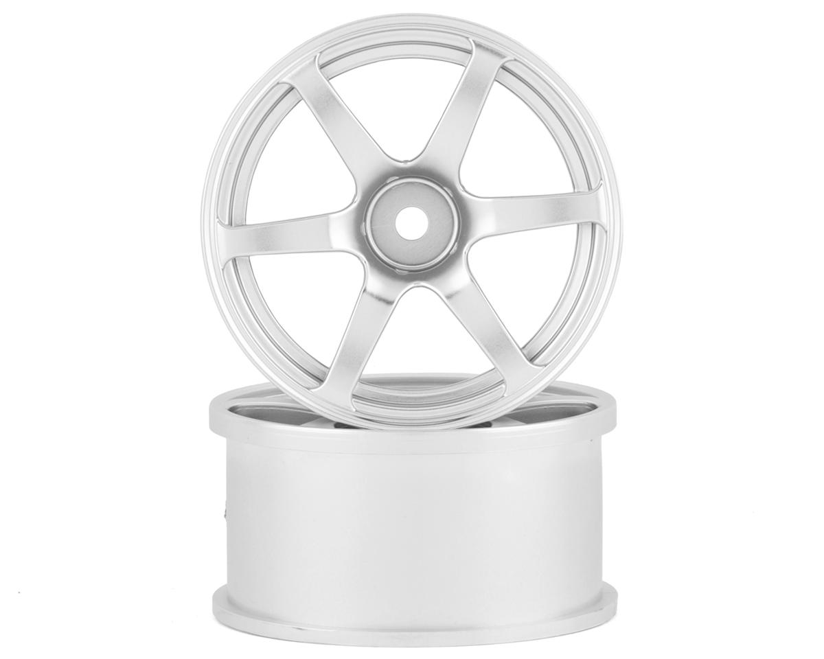 Mikuni AVS Model T6 6-Spoke Drift Wheel (Matte Silver) (2) (7mm Offset) w/12mm Hex