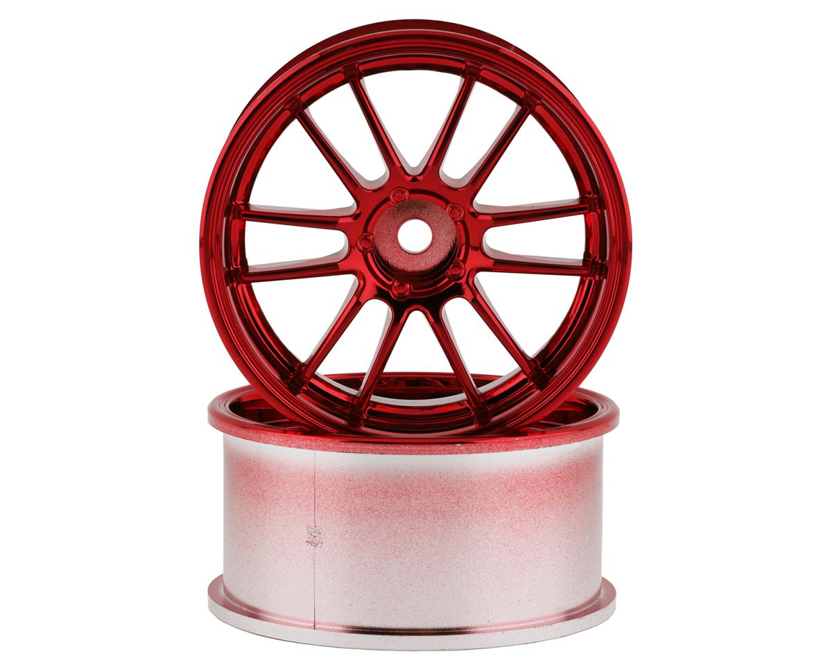 Mikuni Ultimate GL 6-Split Spoke Drift Wheels (Plated Red) (2) (7mm Offset) w/12mm Hex