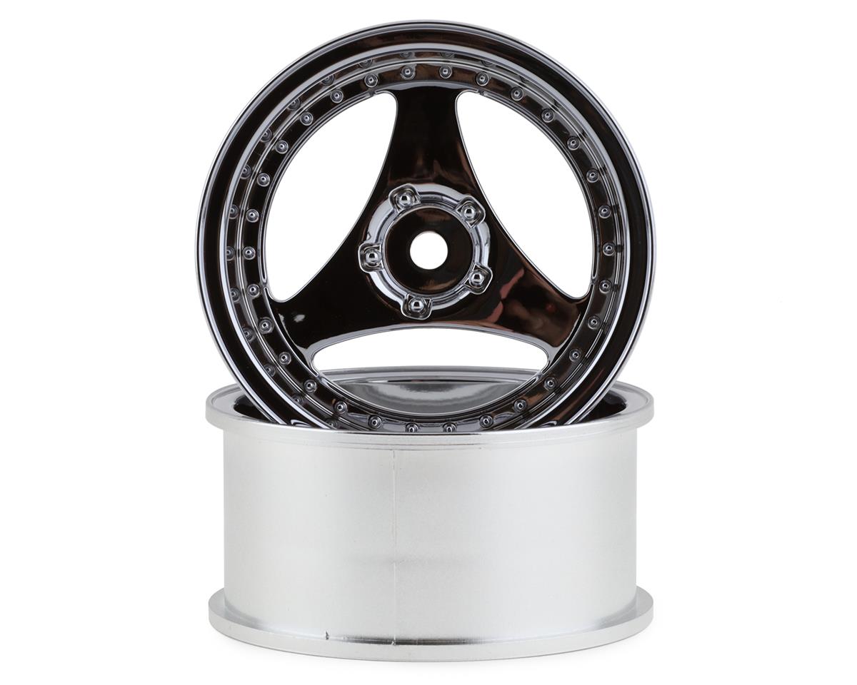 Mikuni Yokohama Advan Oni Kai Drift Wheels (Chrome Silver) (2) (5mm Offset) w/12mm Hex